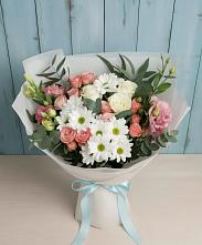 Букет цветов из:  Розы, Лизиантусы и Хризантемы #REPLACE_PRED# Лениногорске