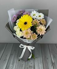 Букет цветов из:  Розы, Герберы и Хризантемы в Лениногорске
