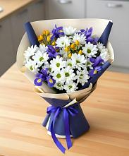 Букет цветов из:  Розы, Ирисы и Хризантемы в Лениногорске
