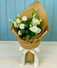 Букет цветов из:  Хризантемы и Лизиантусы в Лениногорске