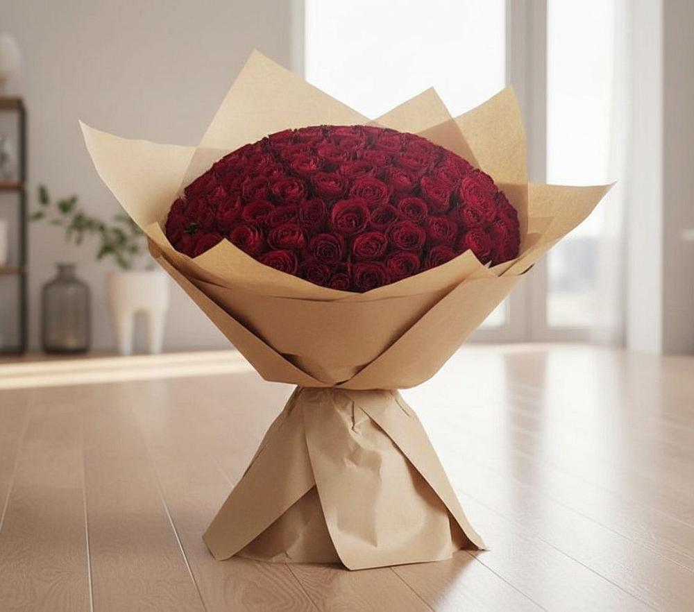 Букет 101 Красная роза в Лениногорске